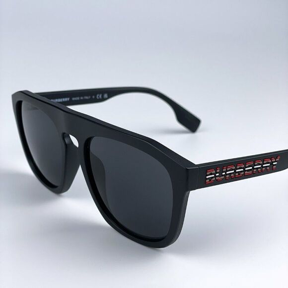 NEW Burberry BE4396U 346487 Matte Black Grey Square Unisex Sunglasses